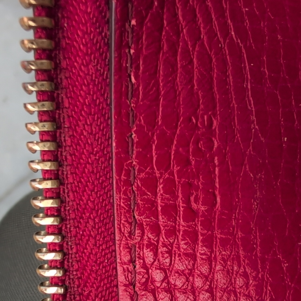 Chloe Red Leather Zip Around Bow Wallet With Dustbag - Picture 10 of 14